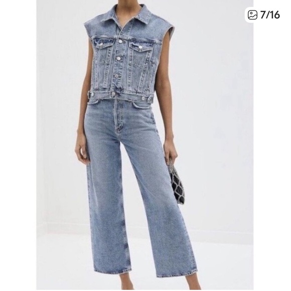 Agolde Charli Denim Vest - Picture 2 of 4